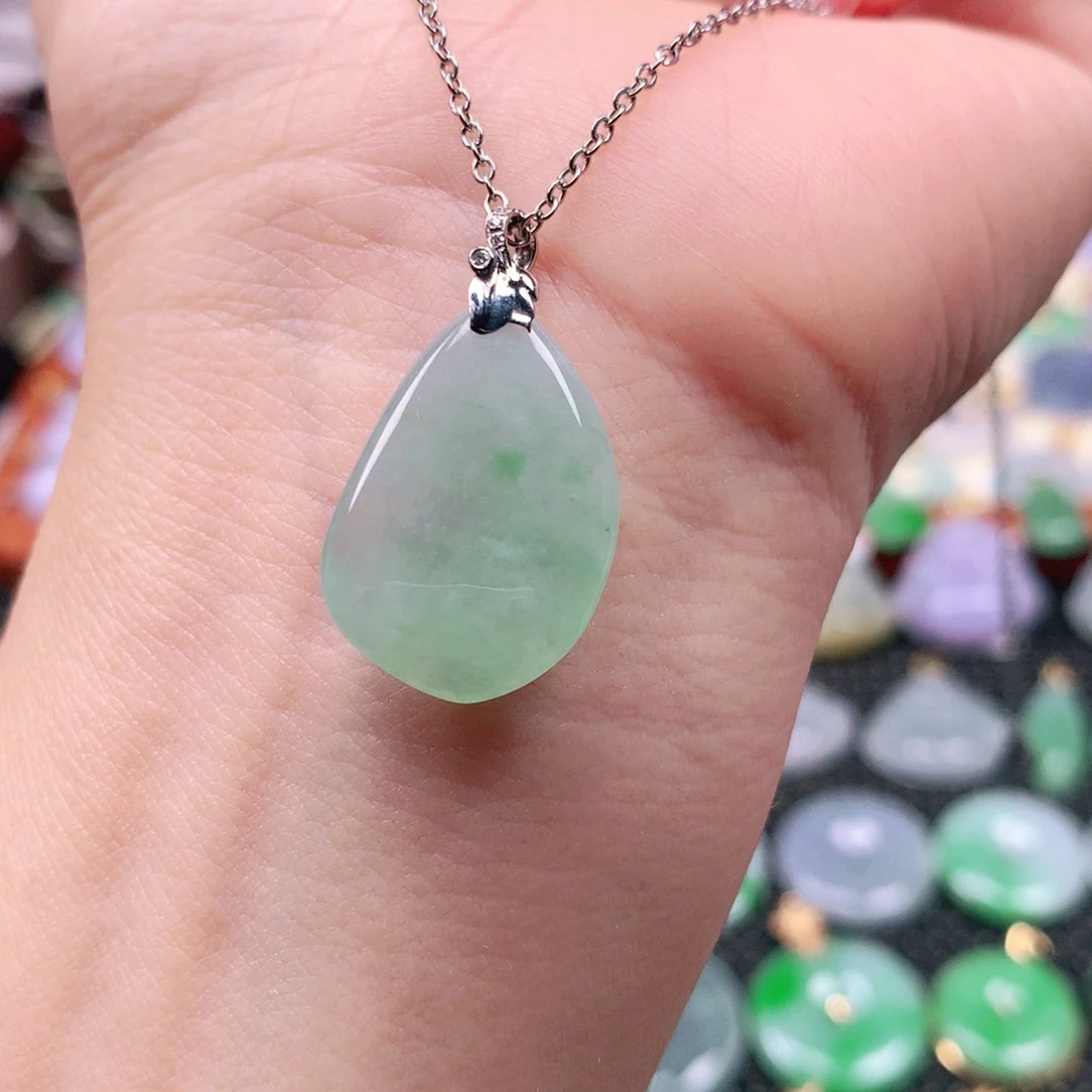 吊坠(不含链)18K金镶嵌翡翠