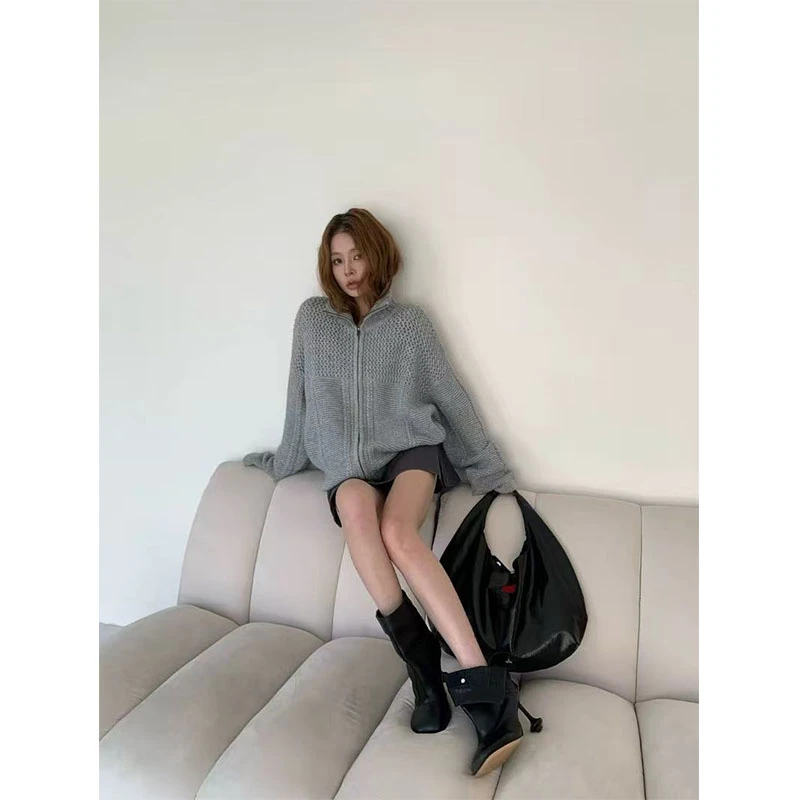 早秋季新款修身显瘦网红穿搭针织宽松外套上衣气质时尚收腰半身裙