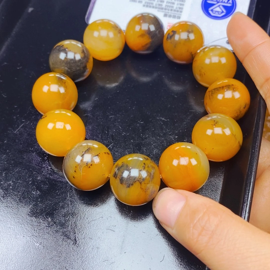 石英质玉（黄龙玉）未镶嵌项链