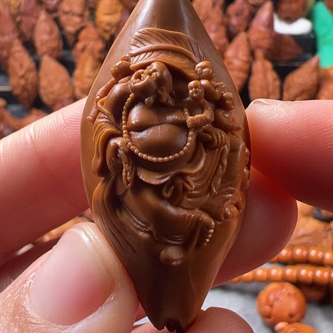 橄榄核手串/手链2.2微雕 五子弥勒佛单子