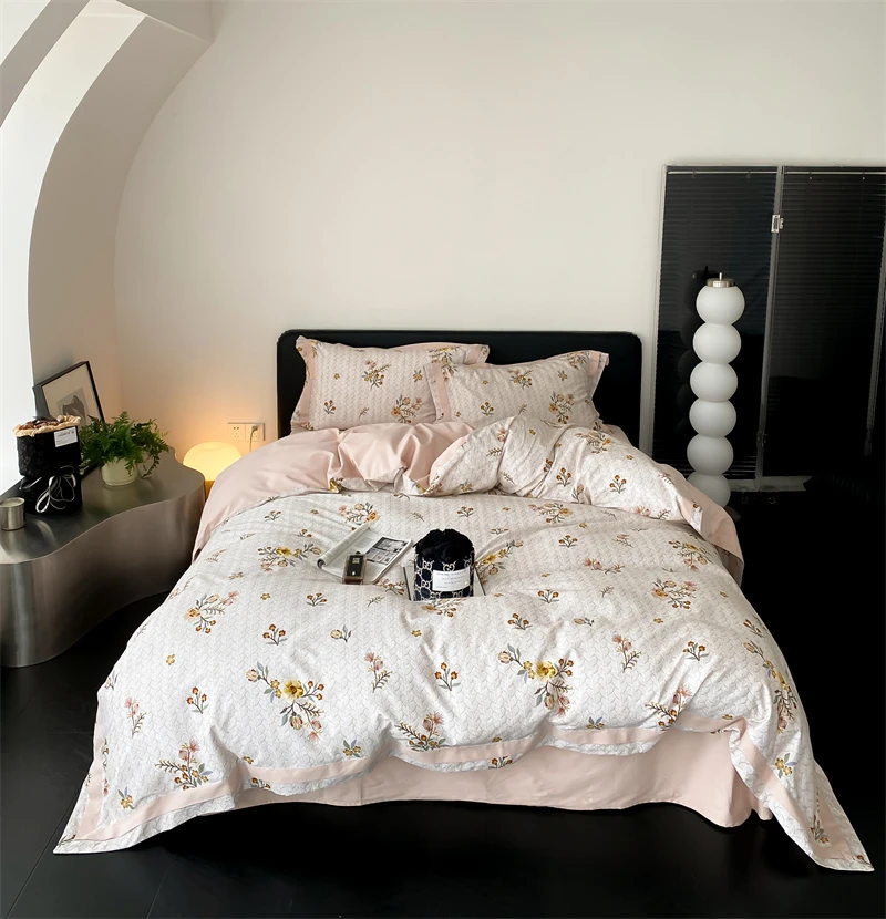 【高奢款】轻奢ins高端长绒棉全棉高端四件套纯棉印花宽边四件套