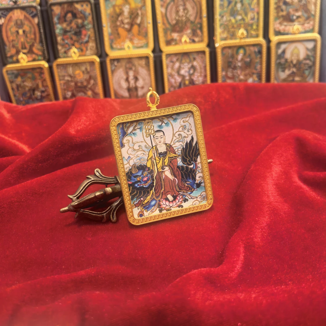 唐卡吊坠 热贡唐卡 手绘唐卡 地藏王 地藏王菩萨