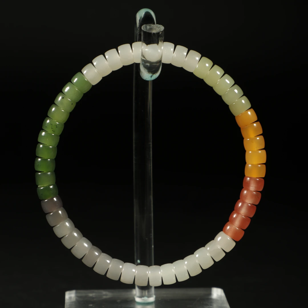 lot8839 和田玉多宝直切手串/云南典藏