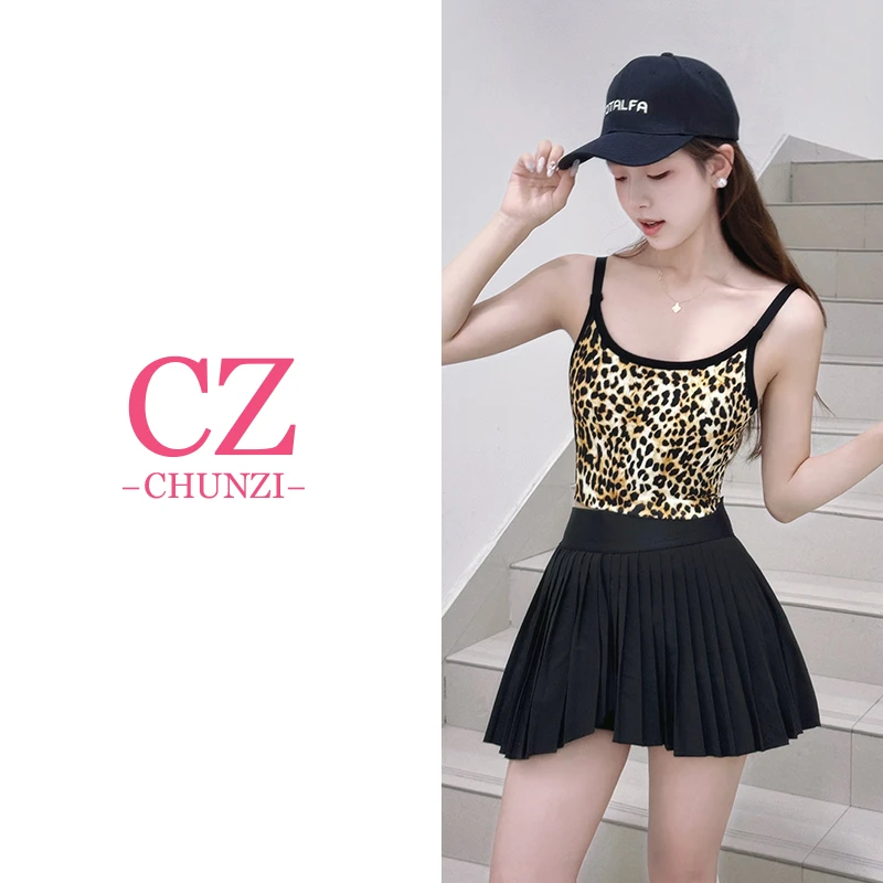 【豹纹】性感运动文胸一体杯时尚健身舒适背心女跑步跳操瑜伽服美背