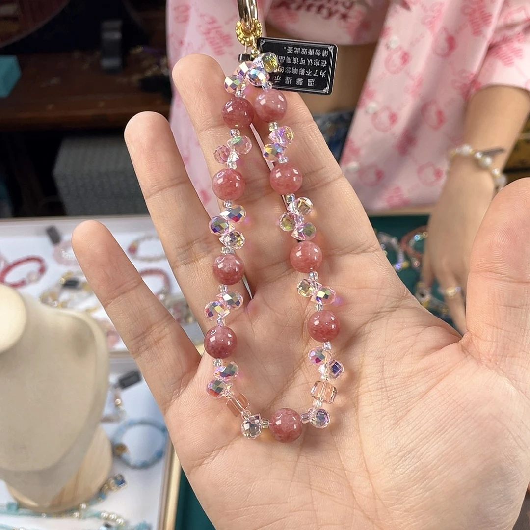 水晶手链银S925镀金镶嵌