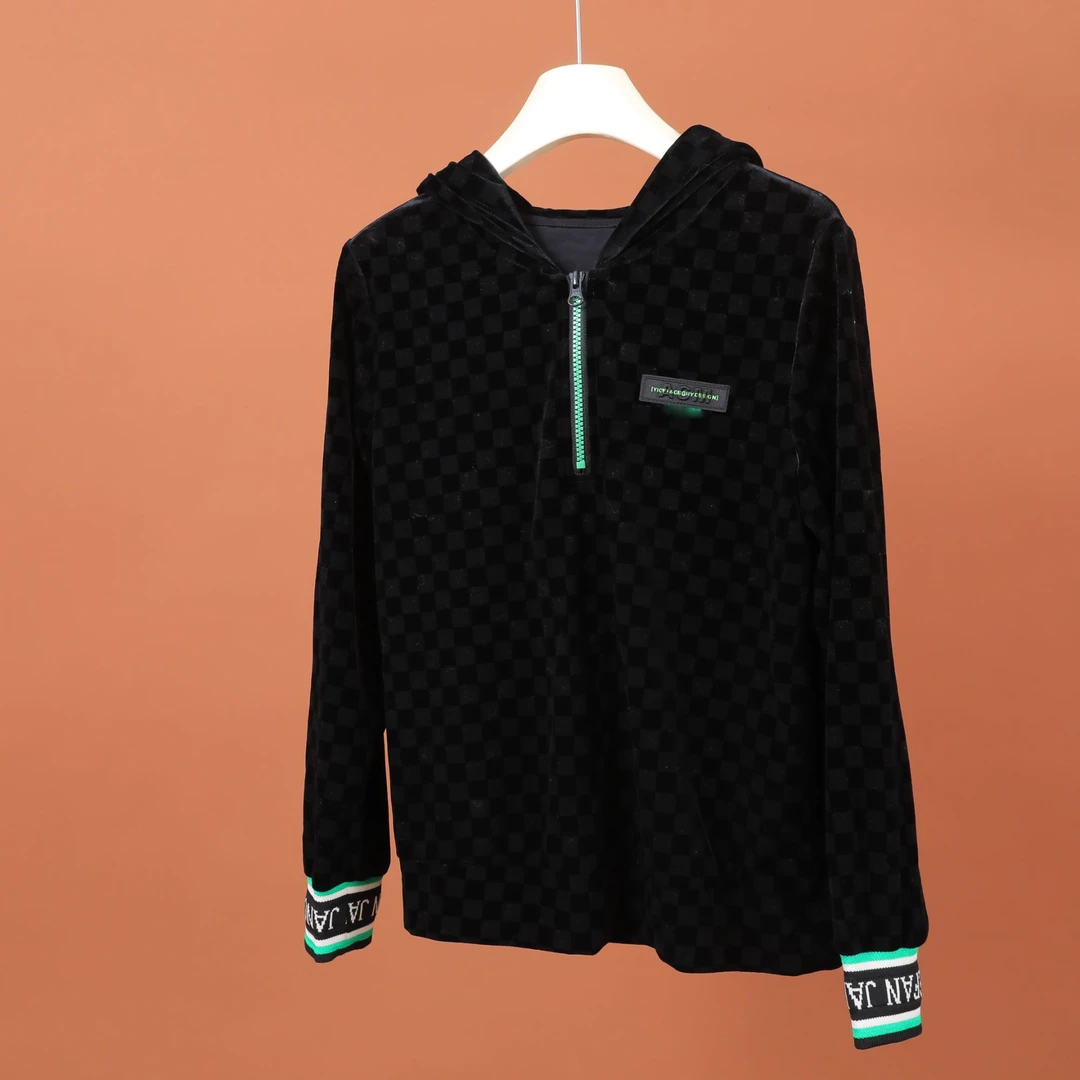 R-00635  上身超有气质！春秋女士时尚简约百搭潮流连帽休闲卫衣