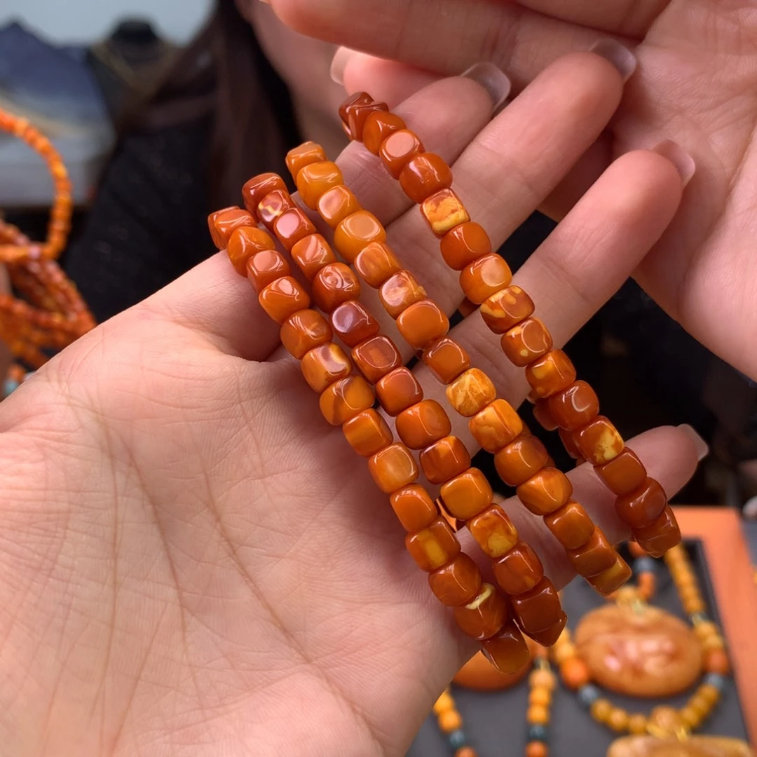 未镶嵌蜜蜡手串多样性发一