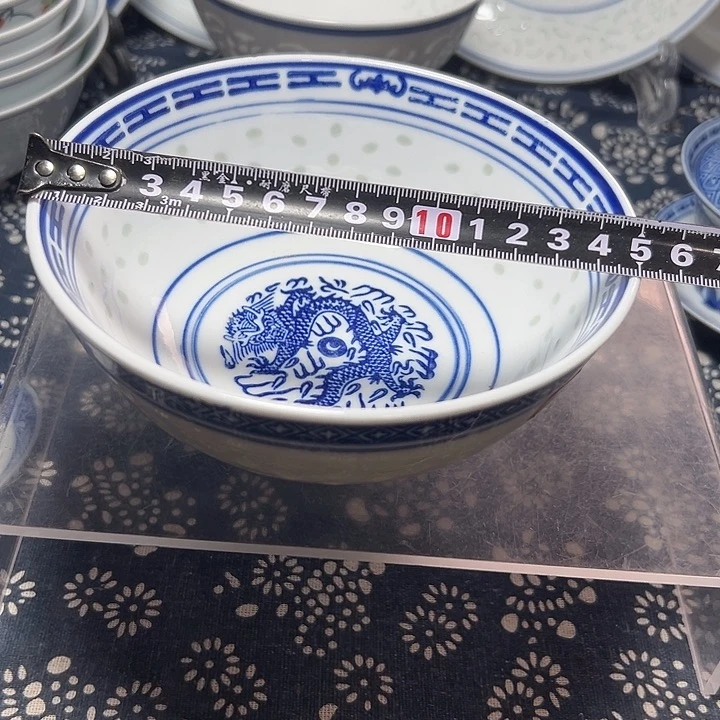 青花玲珑6寸小面碗