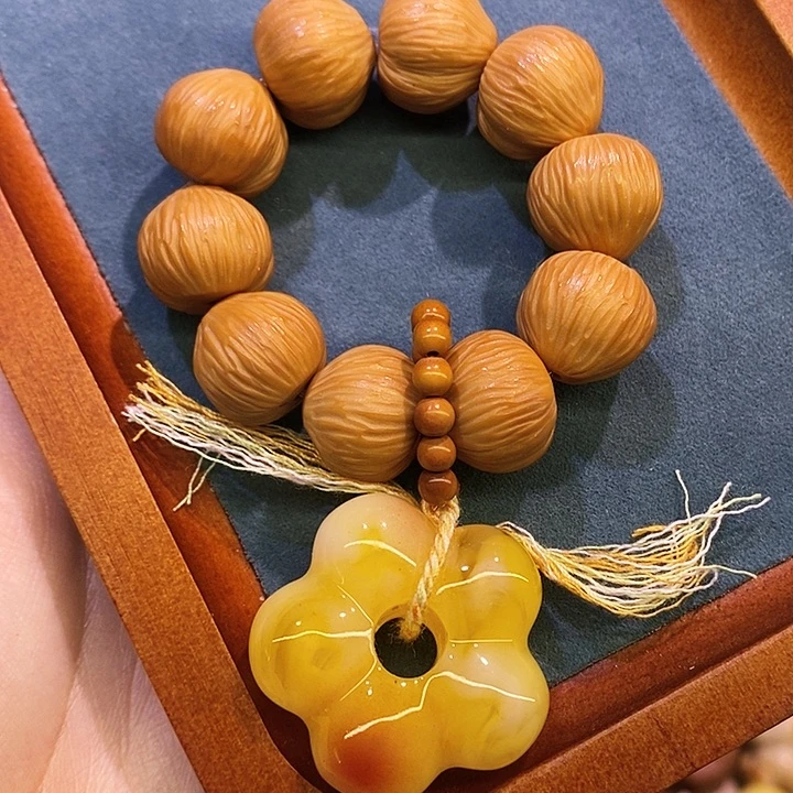 猴头核桃手串拉丝屁桃全品手捻（可改配