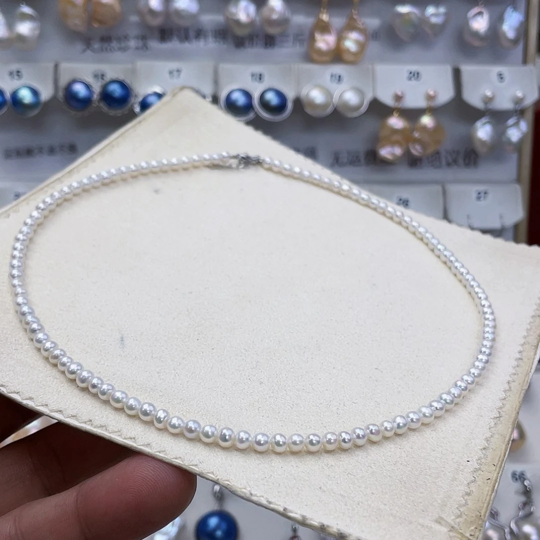 淡水珍珠颈饰银S925镶嵌