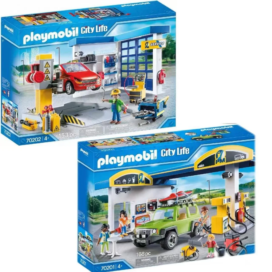 摩比世界 70202 汽车修理厂 +加油站