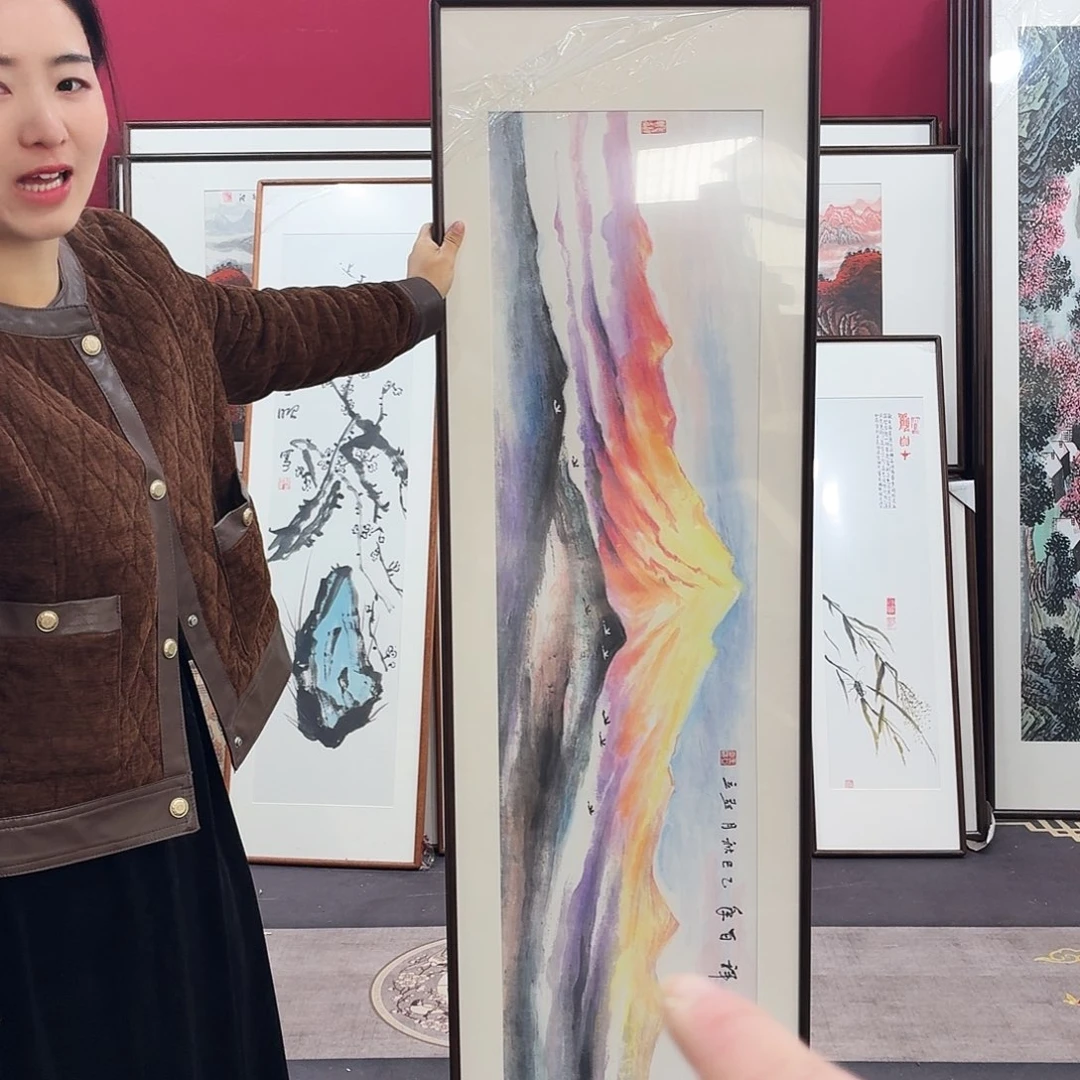国画手绘作品160-45尺寸