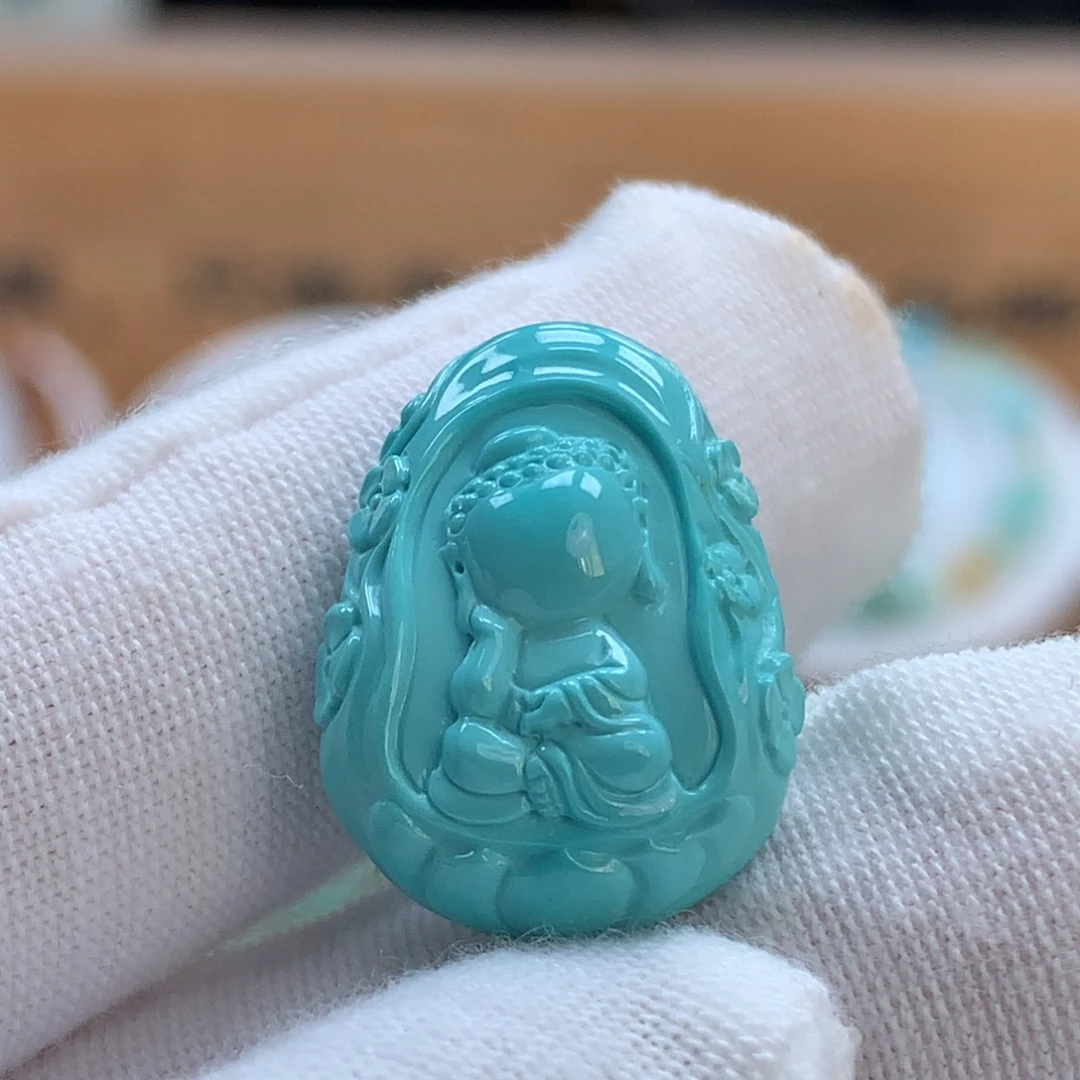 绿松石未镶嵌原矿绿松石无相佛