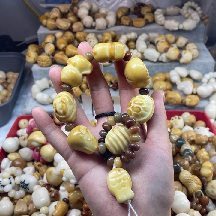 菩提根/象牙果吊坠微瑕象牙果小卡多宝手串 鱼饼滴流