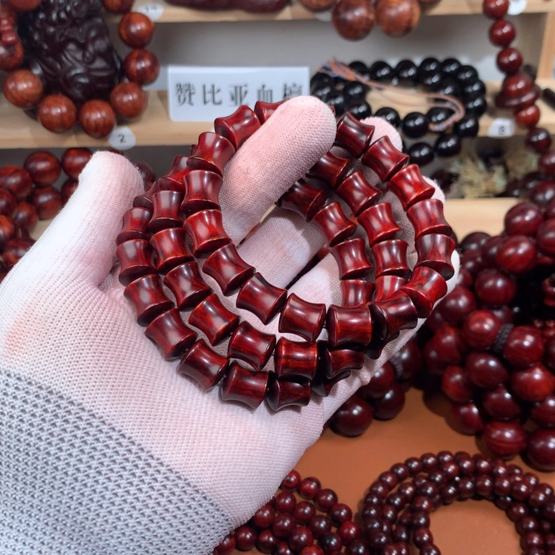 染料紫檀（血檀）1.2×1.2竹节果冻泥-鸡血红-