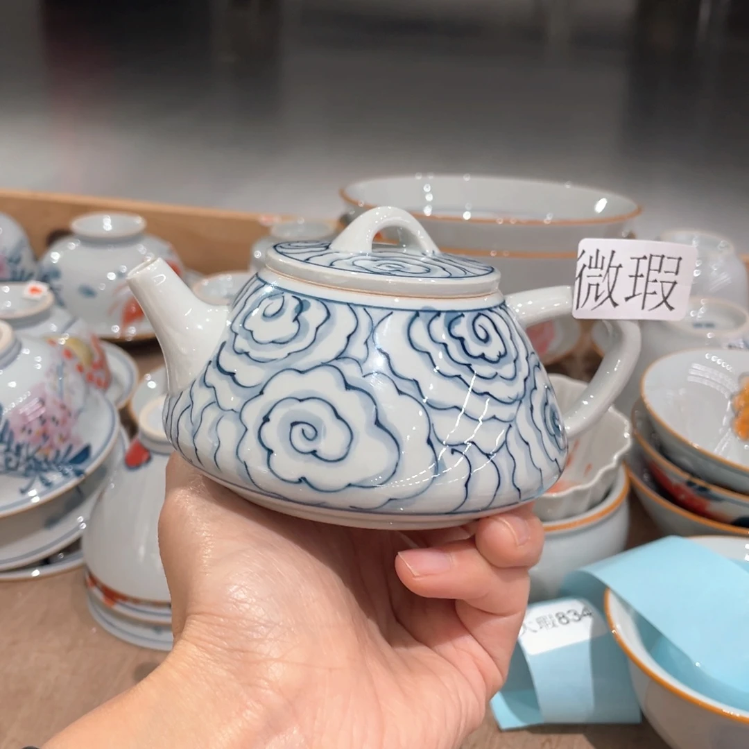 纯手绘釉下彩微瑕