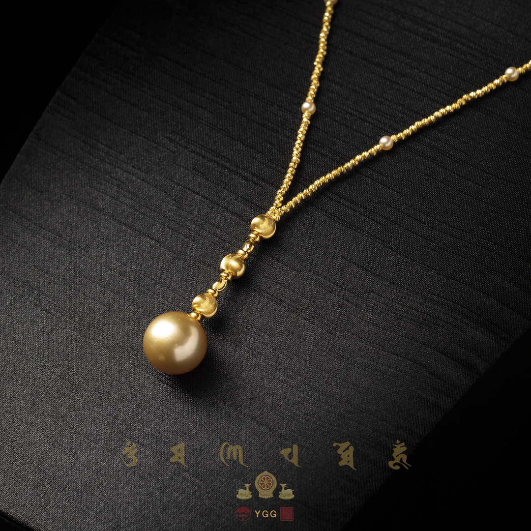 RARM09/黄金南洋金珠海水珍珠爆闪18K金项链（多样性发）