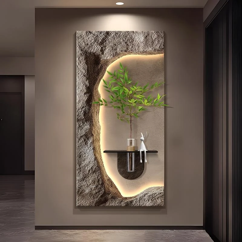 轻奢入户装饰新款水培玄关挂画2025最新款高级感玄关装饰画砂岩