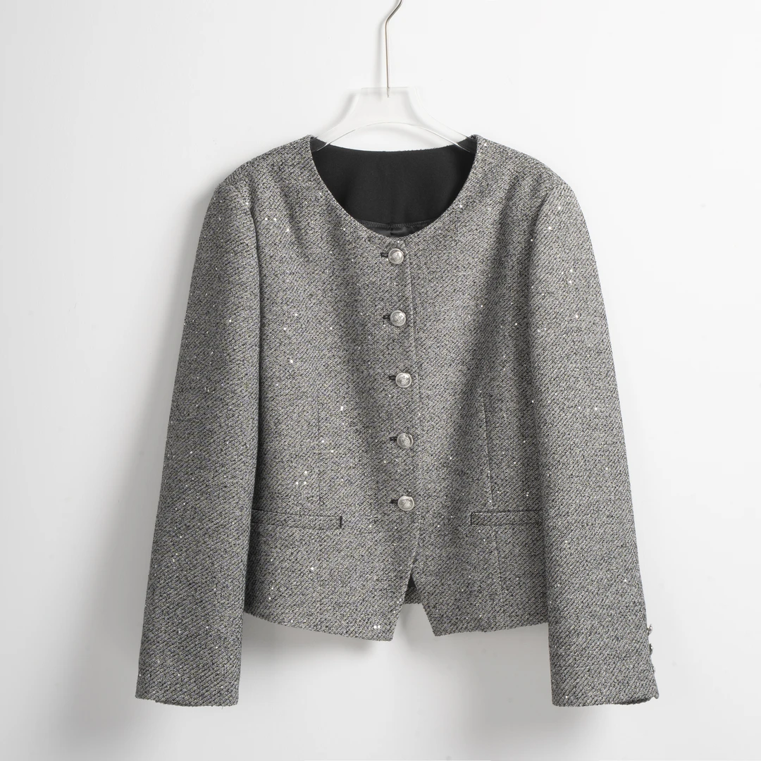 MOOI MONO显瘦气质时尚百搭潮流设计感拼接舒适休闲长袖外套 HWTL