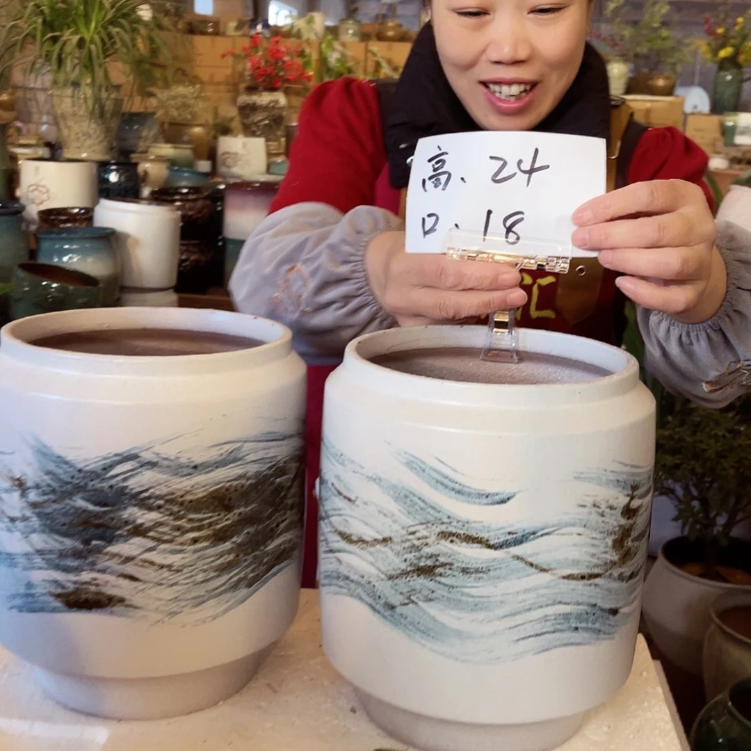 紫砂花盆高度24口径18