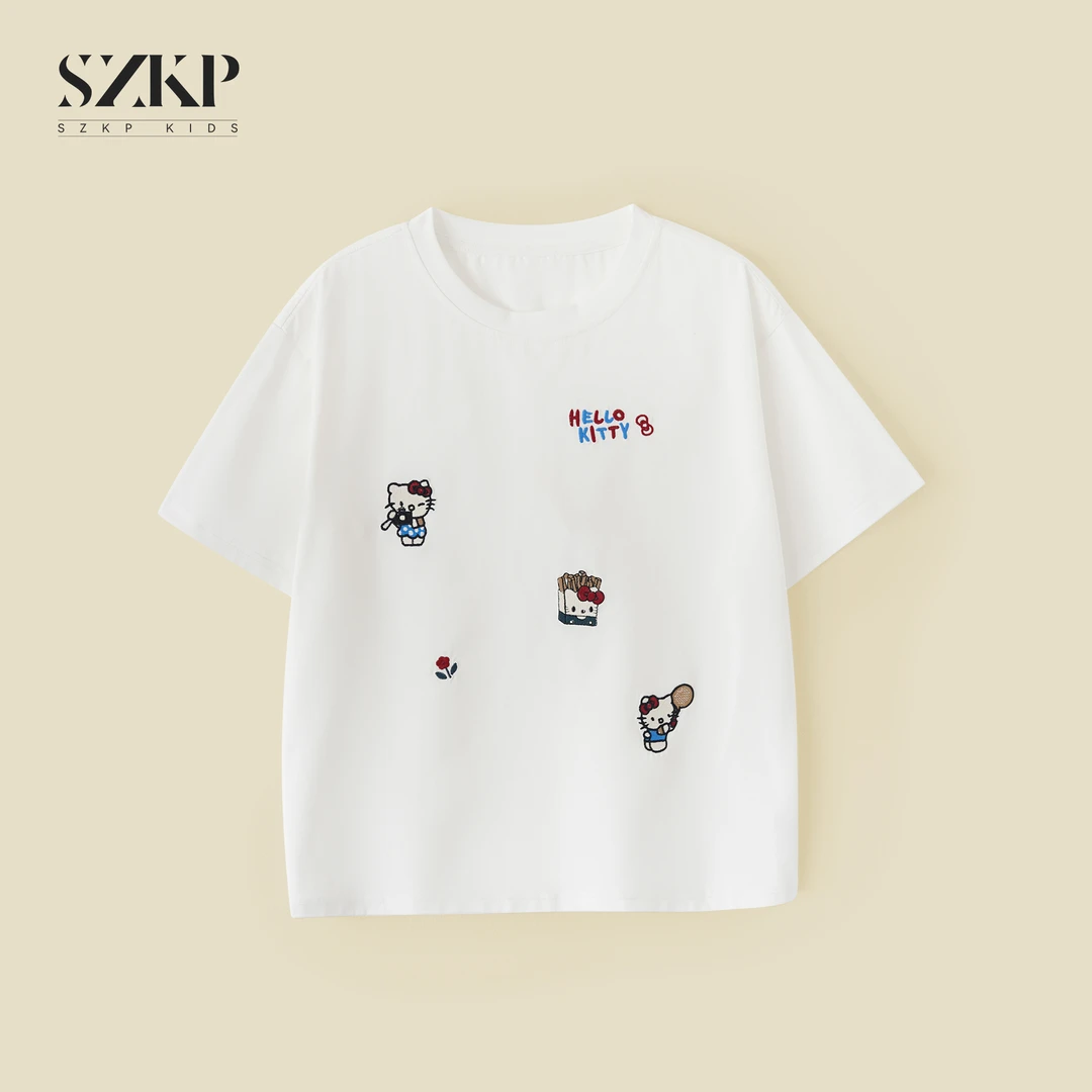 SZKP吸汗透气卡通t恤女童夏季新款儿童洋气休闲上衣BGYX550774