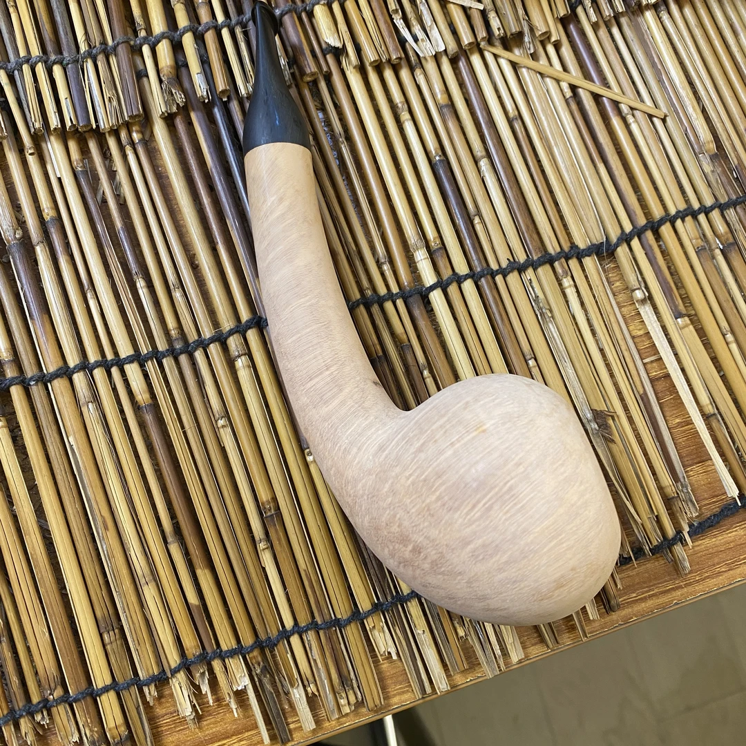 原木色手工石楠根瘤烟斗 长腿橡果 有小沙眼