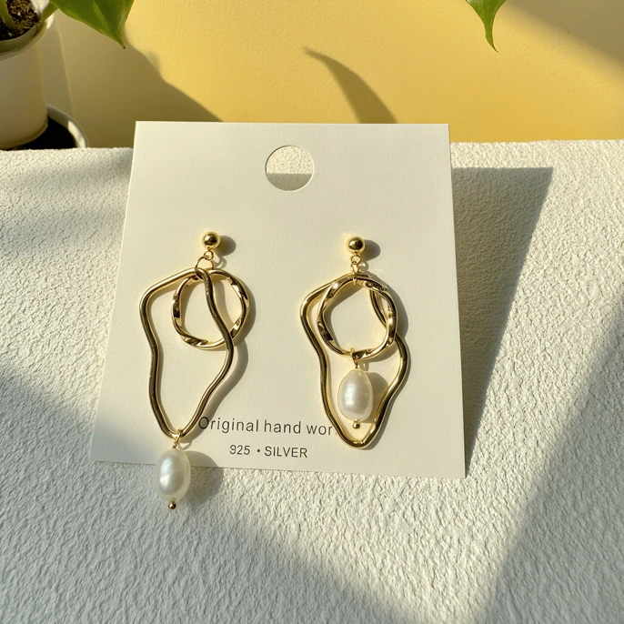 925银耳饰 小众简约气质不对称创意耳饰耳钉耳坠轻奢耳环925银针