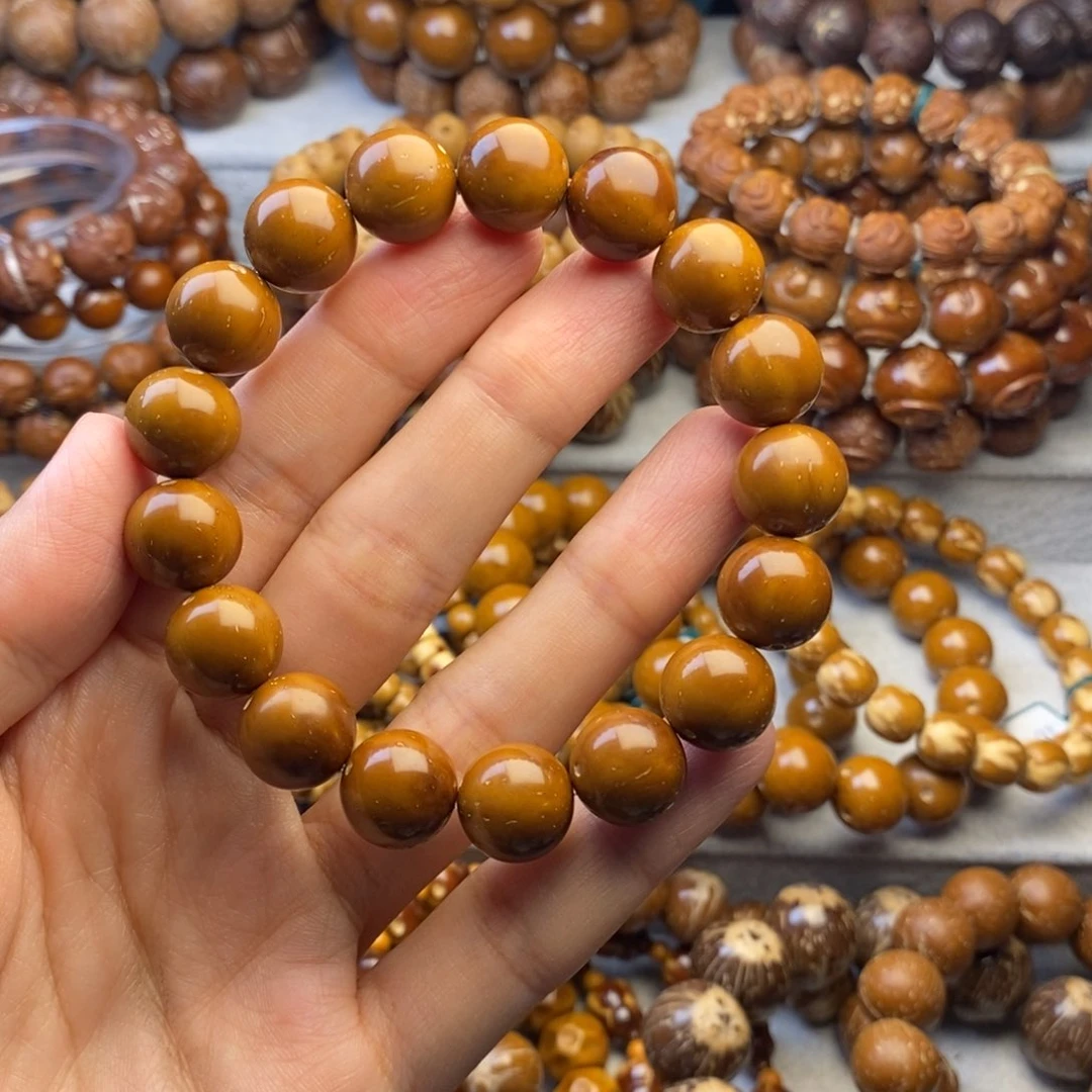 紫金鼠手串13黄皮圆珠精品