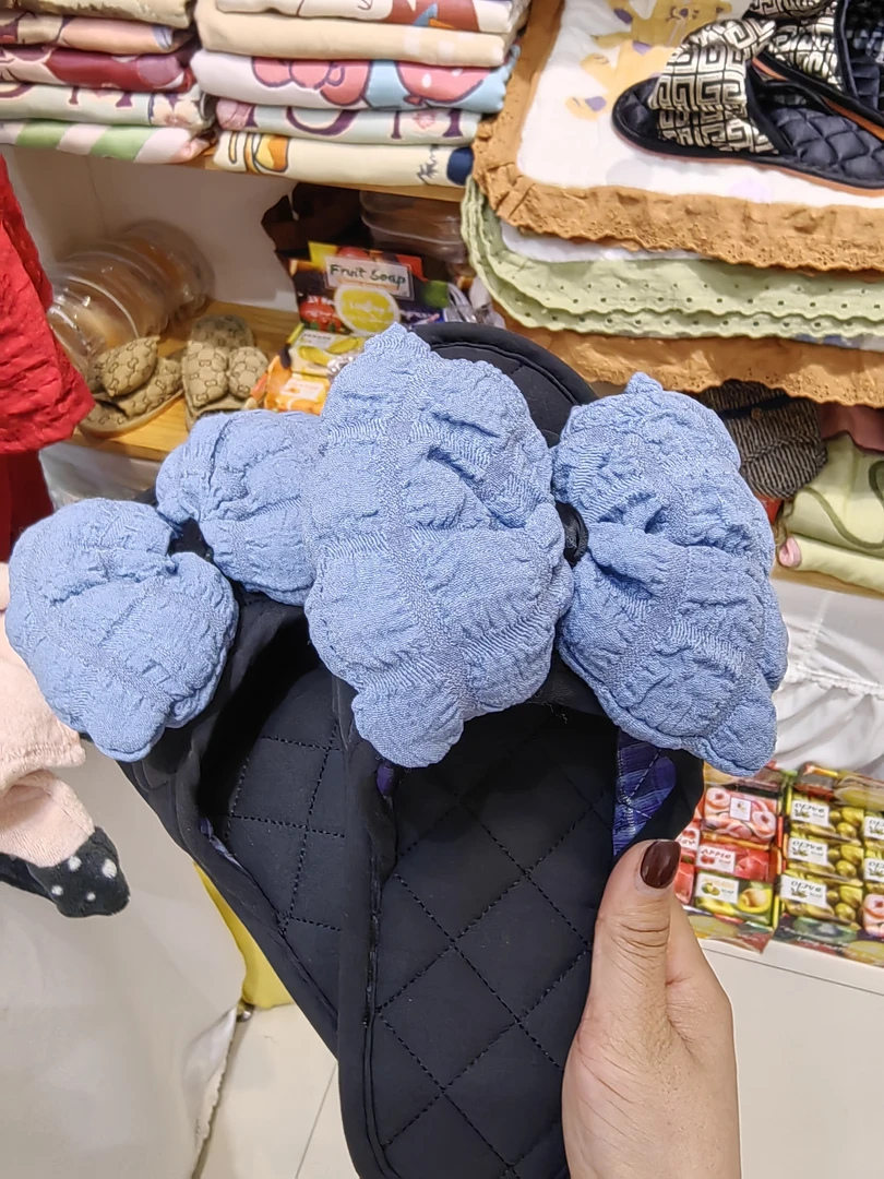 蓝色大花拖鞋超级舒服