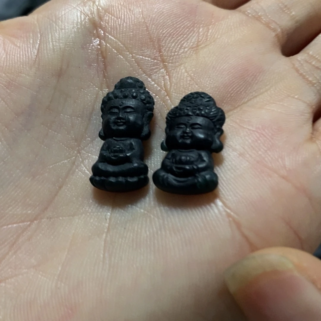 5***3未镶嵌定制翡翠天然缅甸A货墨翠宝宝佛