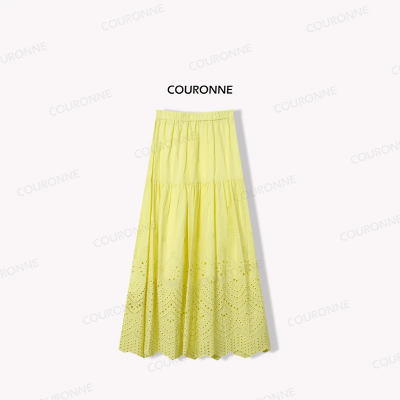 【夏日度假】2025夏季韩系百搭钩花镂空彩色气质女款半身裙34852