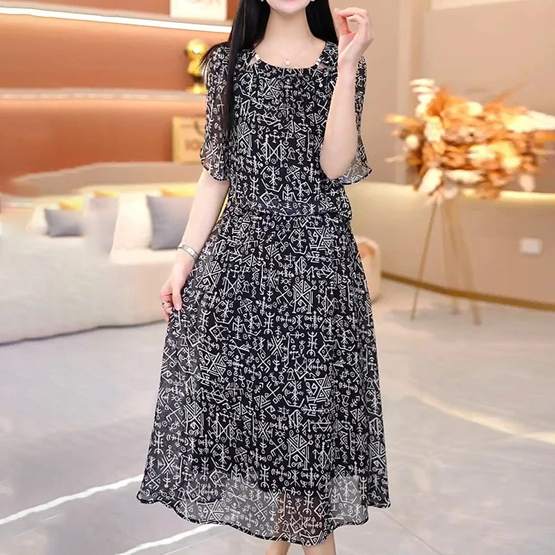 7116#雪纺连衣裙新款女夏十三行今年流行爆款气质名媛轻奢高级感