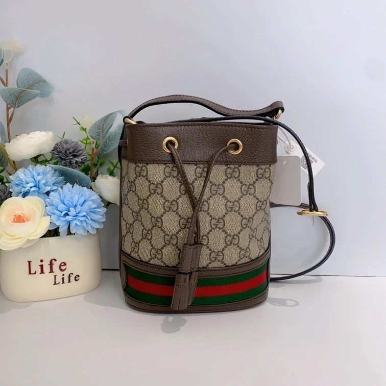 95新 GUCCI/古驰 ophidia水桶包单肩女包14669135二奢
