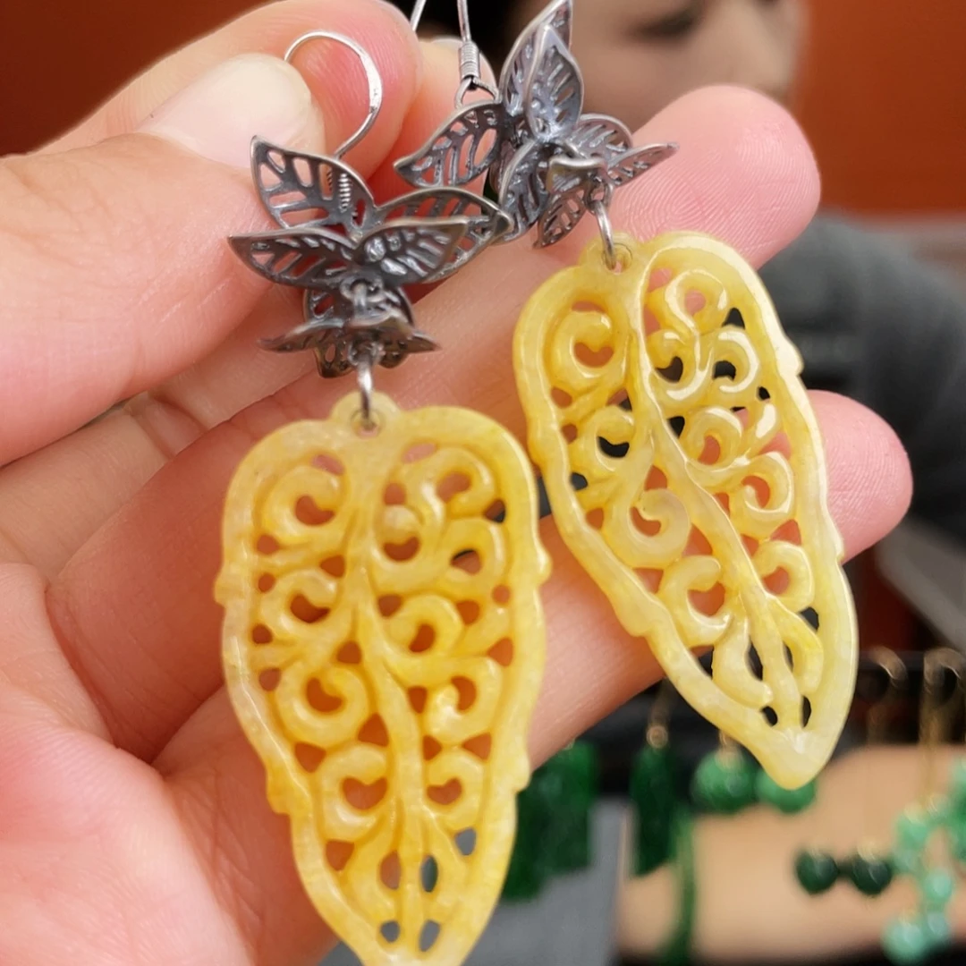 翡翠未镶嵌耳饰饰品