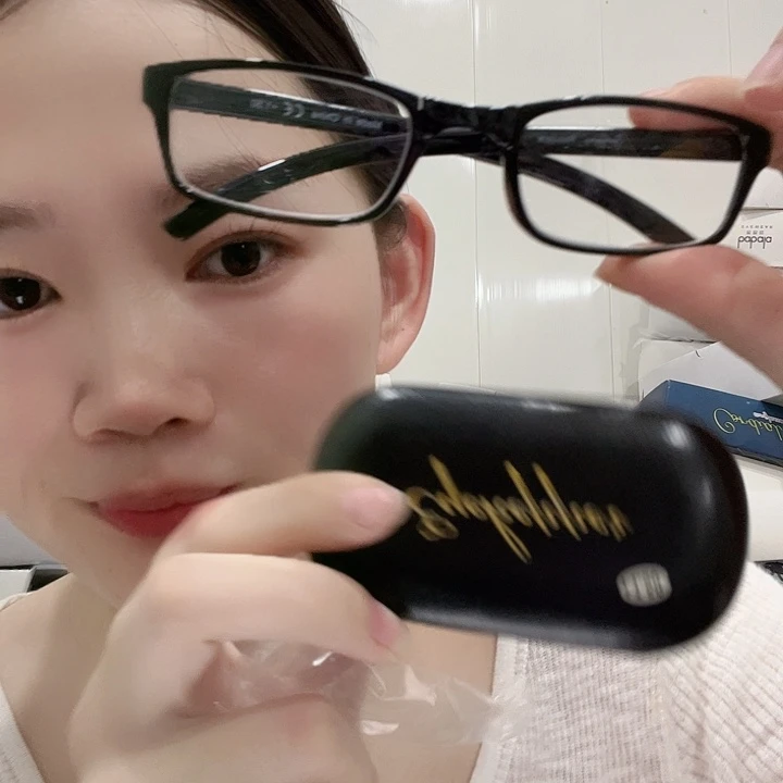 便携黑色折叠100老花镜