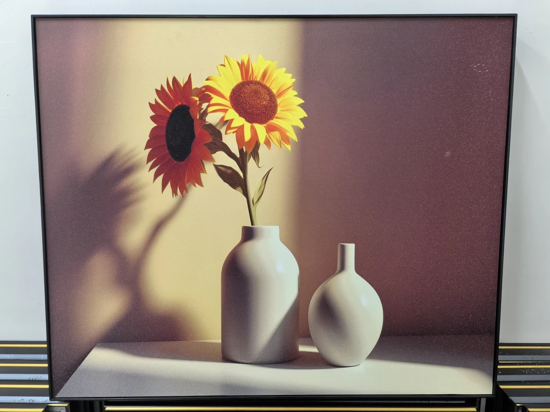 T106花瓶向日葵电表箱装饰画高级感适合餐厅电闸箱挂画