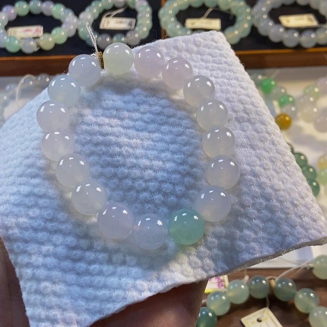定制翡翠未镶嵌翡翠手串卡11.8