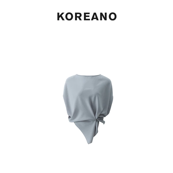 【KOREANO】夏季浅灰色不对称优雅廓型上衣T恤  TW43972(JUN)B