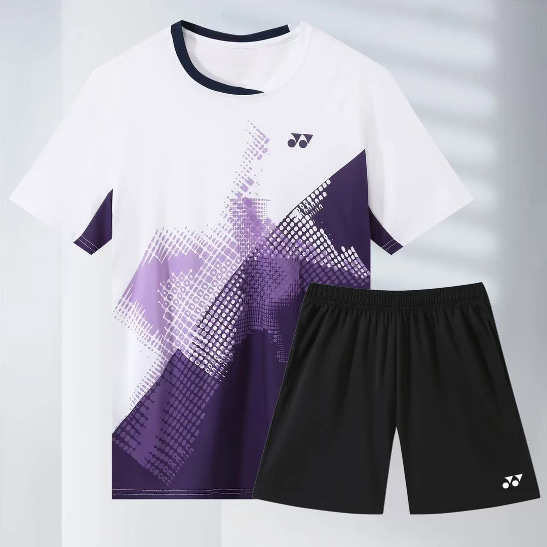 25新款速干透气羽毛球服大学生休闲训练比赛夏季短袖定制
