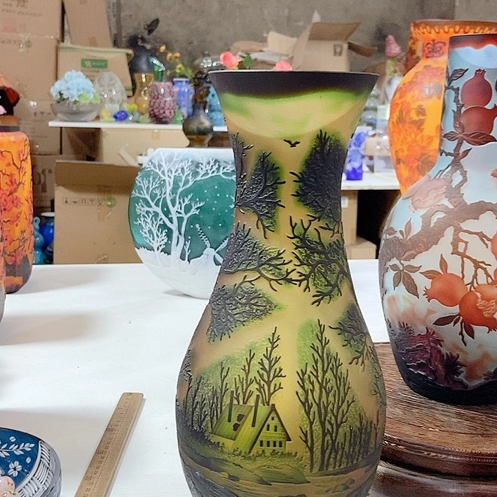 涵***虚手工艺品琉璃琉璃花瓶高度38厘米11厘米