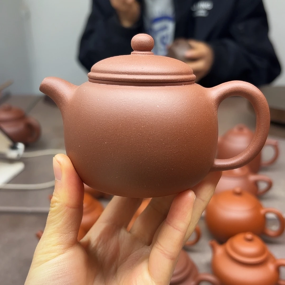 紫砂茶壶紫泥汉瓦180cc半手工制作