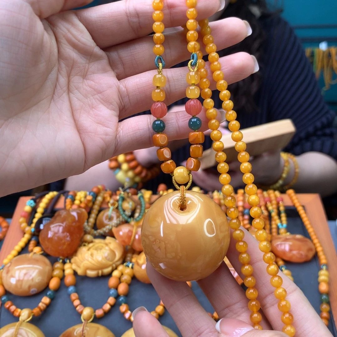 蜜蜡未镶嵌颈饰天然