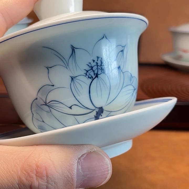 160毫升手绘不带鱼盖碗