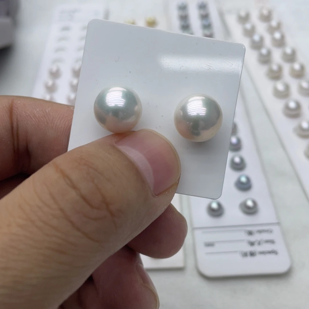 银S925镶嵌淡水珍珠耳饰