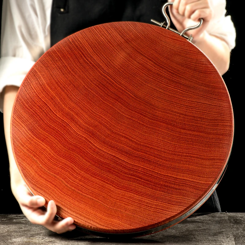 正宗铁木砧板实木双面切菜板抗菌防霉家用案板加厚菜墩圆形粘刀板