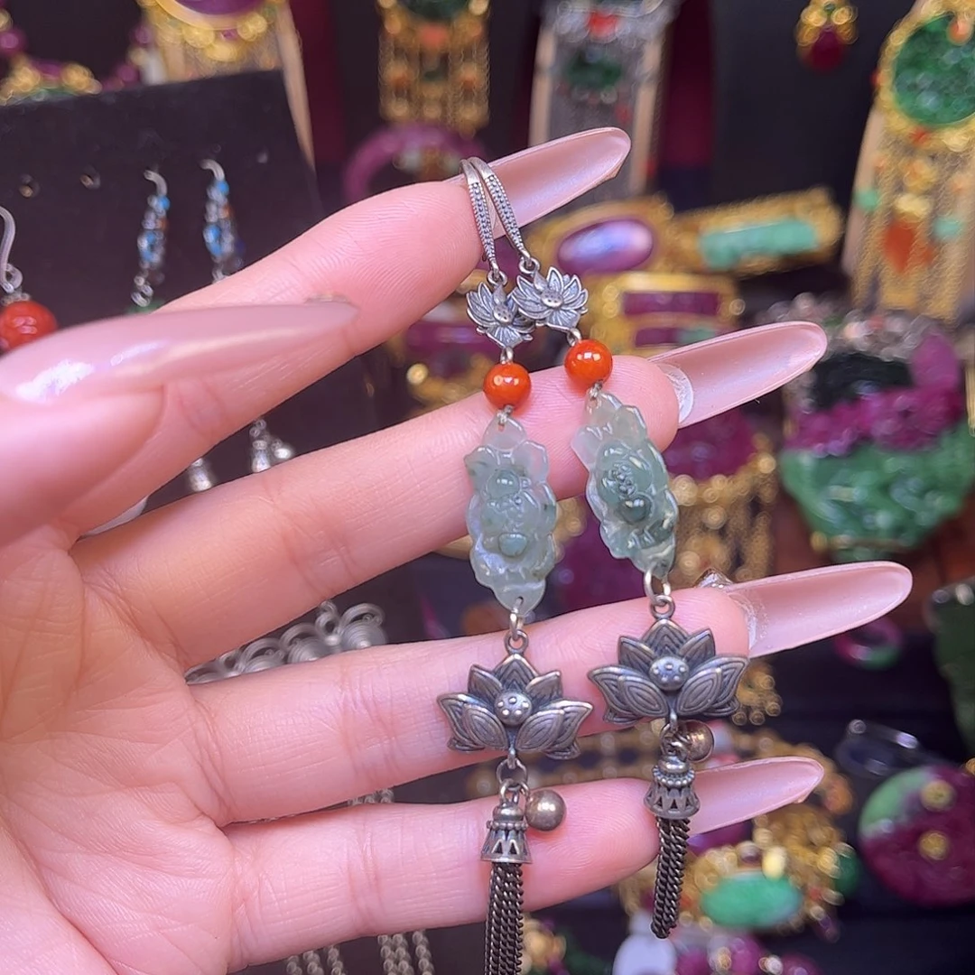 翡翠未镶嵌耳饰特价