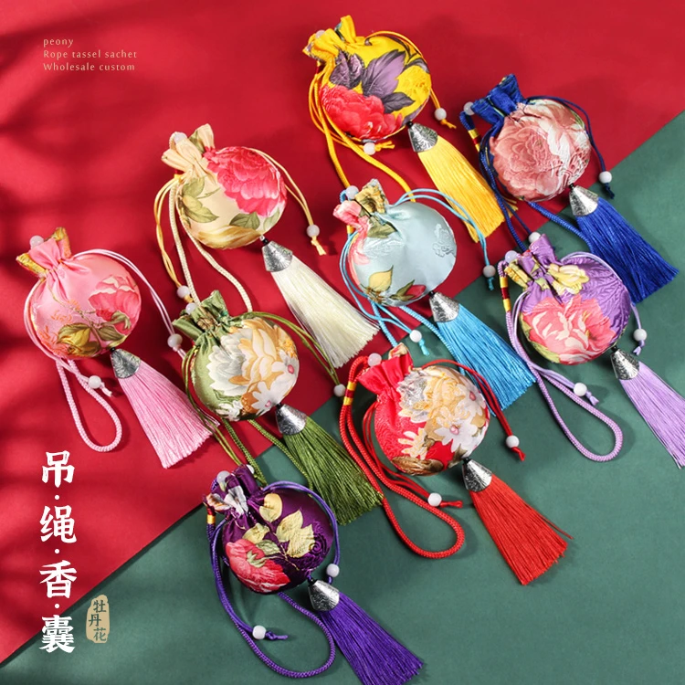 非遗技艺中草药香包玫瑰香牡丹花版
