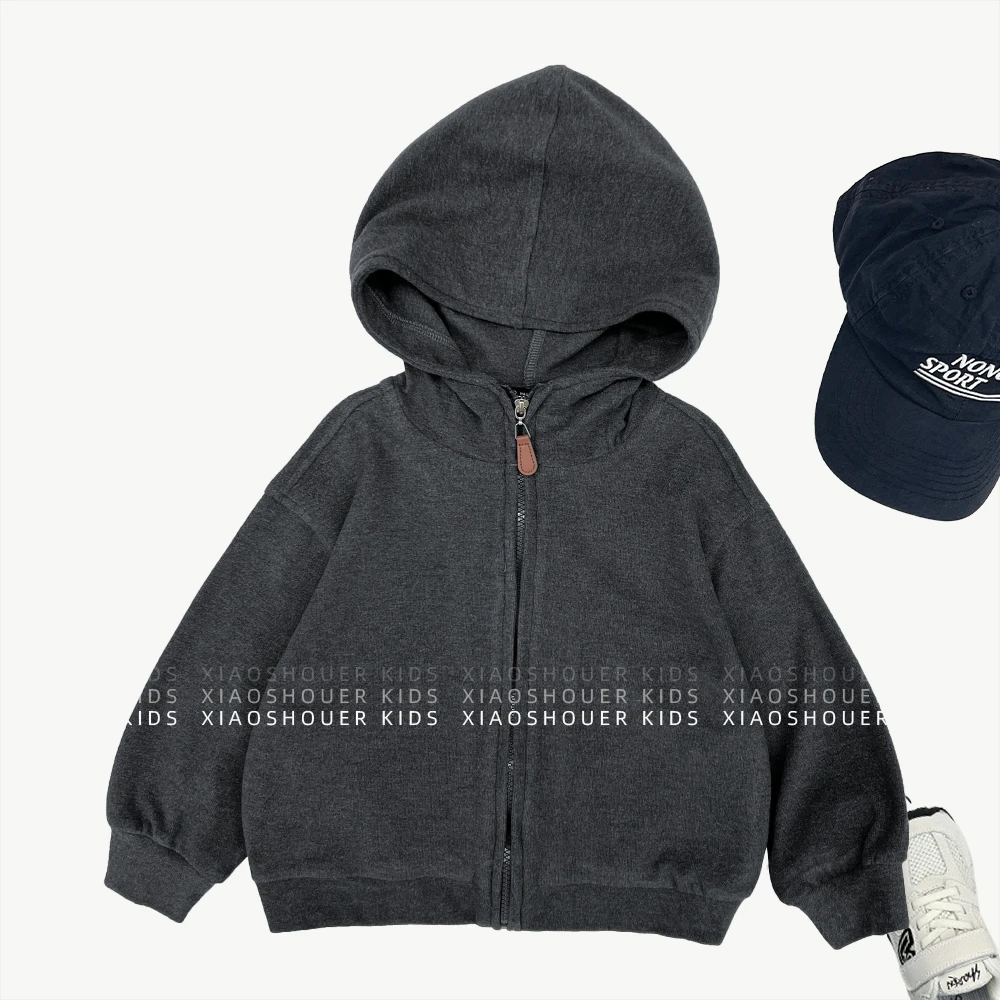 【小首尔】【糯米小暖炉】秋装男女童个性简约休闲宽松连帽外套SJ4387