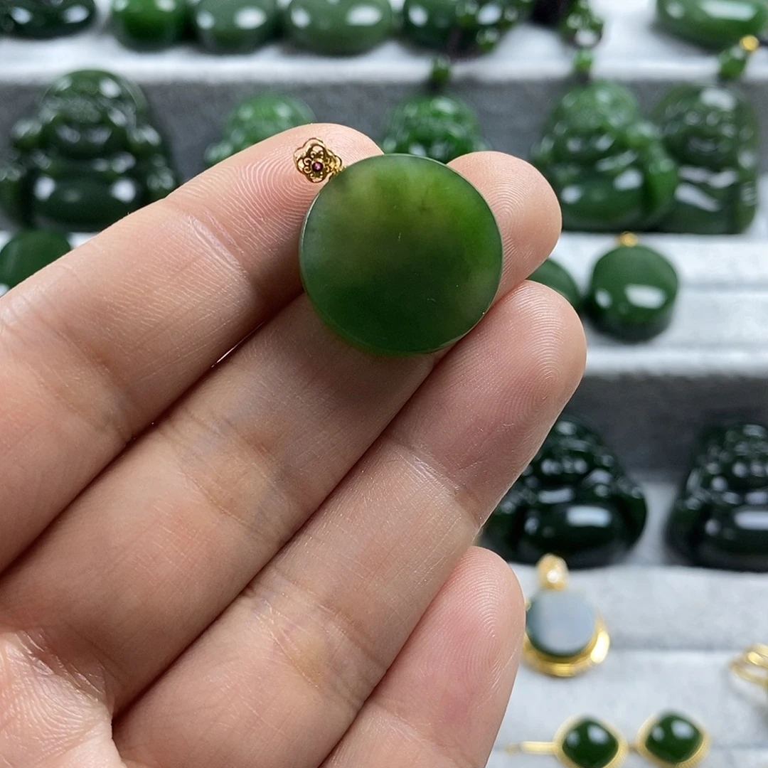 和田玉（碧玉）未镶嵌颈饰20mm