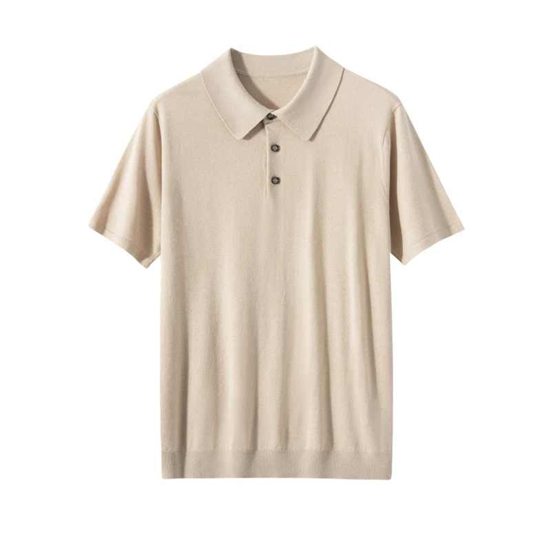 【6A级桑蚕丝+山羊绒】“纤维皇后”+“软黄金”男士精纺针织POLO领短袖